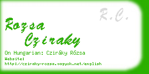rozsa cziraky business card
