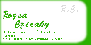 rozsa cziraky business card